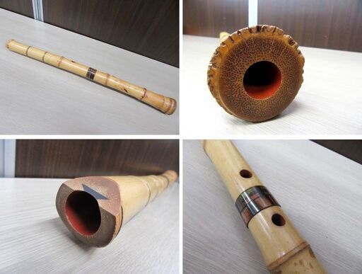 現状品 尺八 銘 晴邦 補修跡あり 全長 約54.5cm 収納袋付き 楽器 縦笛