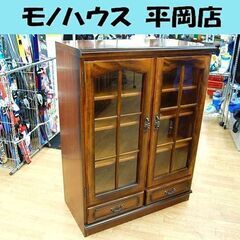 ① カリモク サイドボード 幅89×奥45×高119cm コロニアル 引き出し収納 