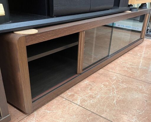 大川家具?AVボード?1444 大川家具テレビボードローボード完成品ガラス