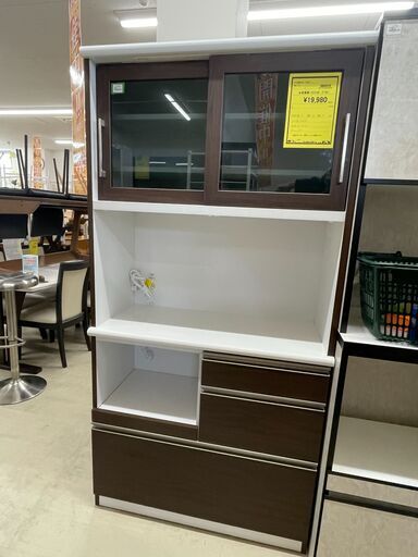 ジモティ来店特価！！】 食器棚 ホワイト J-12139