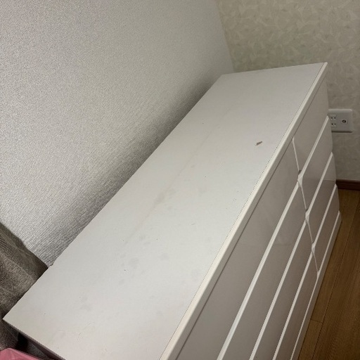 日本製 優しい角まる仕上げのピカピカ鏡面チェスト ピュア 幅80cm6段