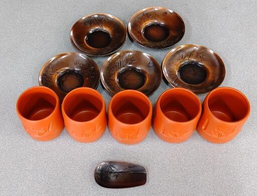 湯呑み・茶托☆5客set☆茶さじ付き！