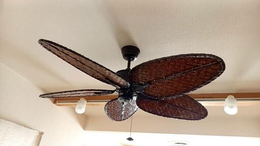 ハワイアン アンティーク シーリングファン ワイド ナチュラルパーム