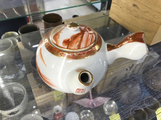 九谷焼 赤絵金彩茶器セット
