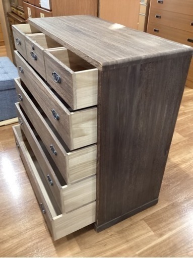 NOCE チェスト BF6200 ウォールナット 3段 タンス 衣類収納 ノーチェ