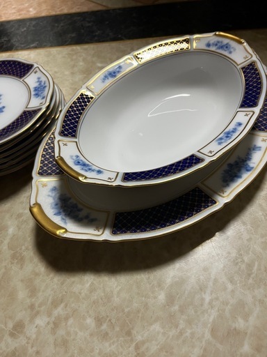 大倉陶園　ブルーインペリアル　ミート皿 大倉陶園 ブルーインペリアル 大倉陶園 ブルーインペリアル ミート皿