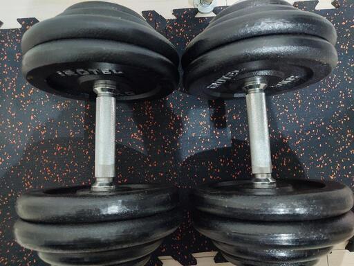 手渡し限定】IROTEC ダンベル60KGセット（アイアン） 片手30KG×2個