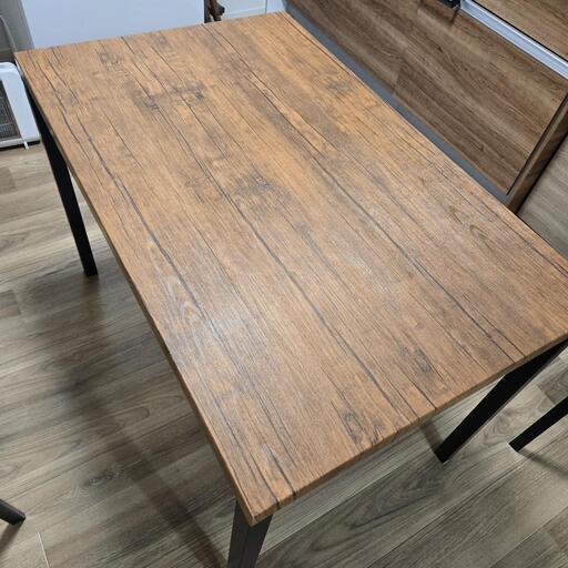 ☆ジモティ割あり☆ アイアン ダイニングセット4人用 ブラウン H73