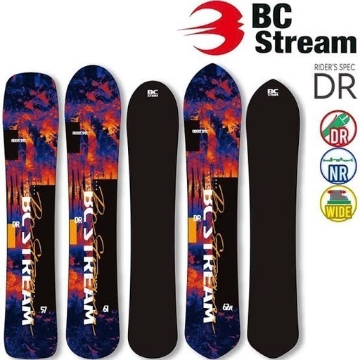BC Stream 161cm スノーボード BC STREAMの161cmスノーボード、RIDERS' SPECデザイン [予約商品