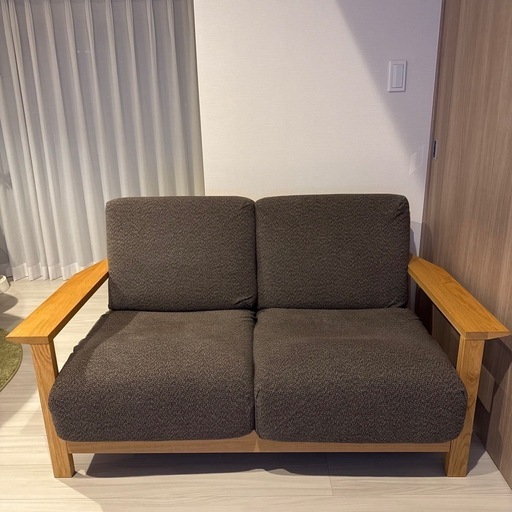 【送料込】無印良品　ウレタンポケットコイル２シーター 人気の無印良品(MUJI)のウレタンポケットコイル 2シーターソファ