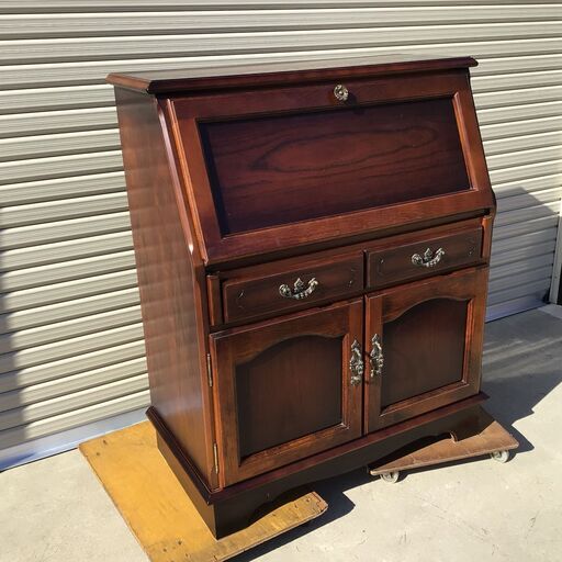 156 カリモク コロニアル ライティングビューロー / 書斎机 収納