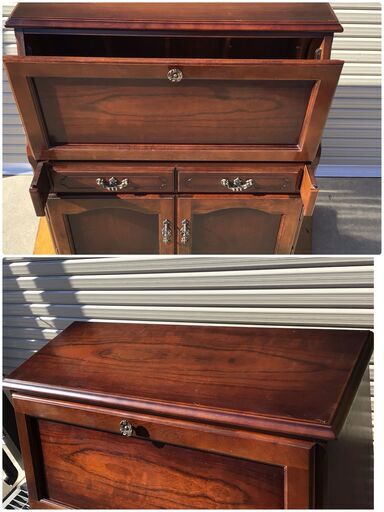 156 カリモク コロニアル ライティングビューロー / 書斎机 収納