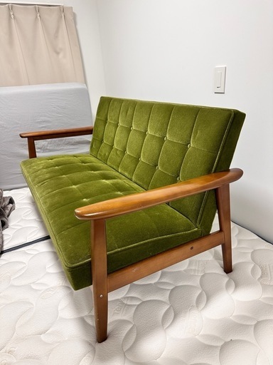 カリモク60 ロビーチェア オットマン セット モケットグリーン 1