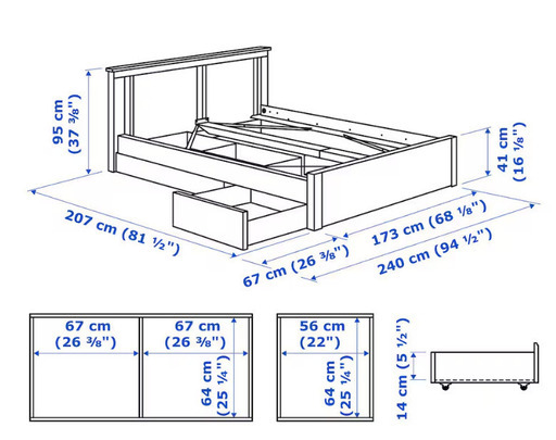 IKEAのクイーンベッド 160x200 cm 値下げ！IKEA クイーンベッド