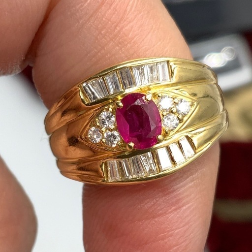 ルビー18金リング ルビーリング 指輪 K18(18金) 5.5グラム ルビー