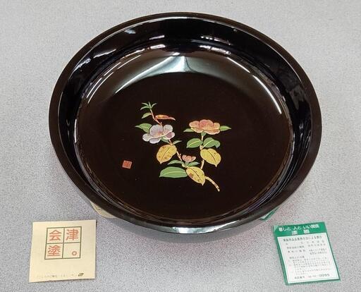 会津塗☆漆器☆桃山鉢／☆黒山茶花☆！
