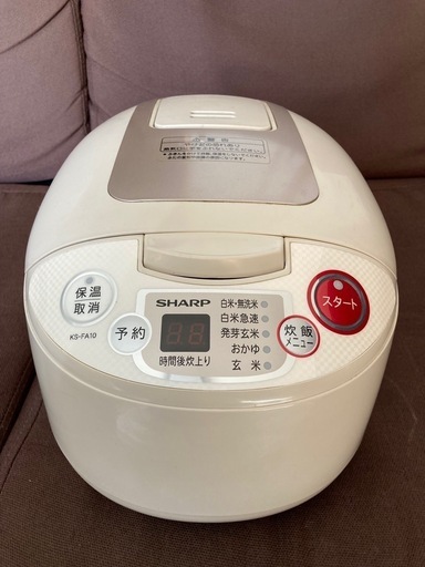 ❤️年内引取 残り1日❤️SHARP 炊飯器 KS-FA10 1.0L うとい 640W