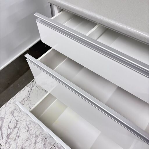 21312 2枚ガラス扉キッチンボード ソフトクローズ 食器棚 幅105 ◇大阪