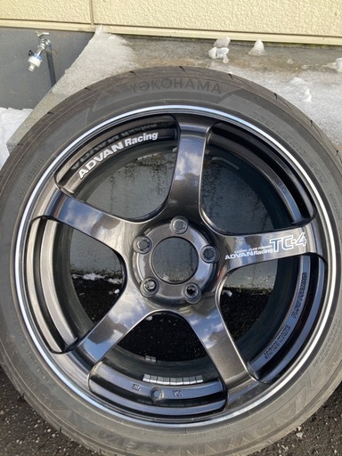 アドバン レーシング TC4 アルミホイール 17×8.0J　4/100　+35 レーシングホワイトメタリック＆リング V4057 4本 ☆ ヨコハマ アドバンレーシング TC4 17インチ 8J +45 5H-114.3