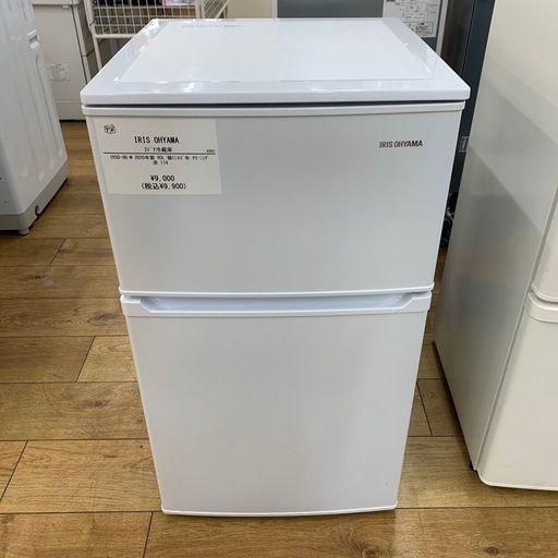 2ドア冷蔵庫90L 2ドア冷蔵庫 IRIS OHYAMA IRSD-9B-W 2020年 90L 6ヶ月