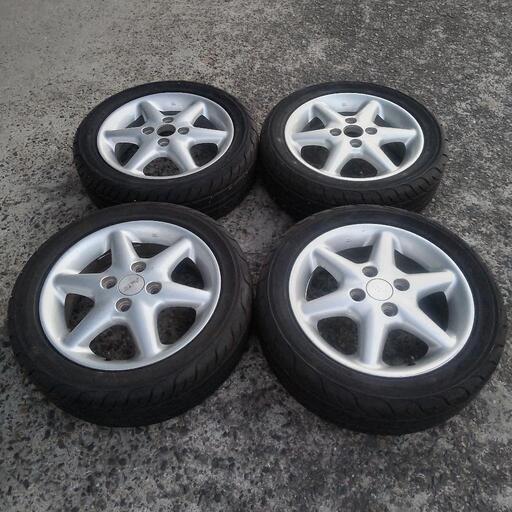 タイヤバリ山☆ラパンＳＳ純正アルミホイール☆４本セット☆１６５/５５Ｒ１４☆国産タイヤ☆スズキ☆ワゴンR☆パレット☆スペーシア☆ＭＲワゴン☆軽自動車☆軽四☆軽 日本製タイヤバリ山☆ラパンSS純正ホイール☆4本セット☆165