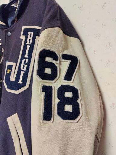 BIGIスタジャン MEN'S BIGI スタジャン 黒/グレー メンズファッション