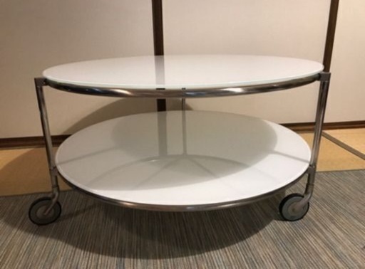 IKEAイケアガラスラウンドテーブル 引取限定】IKEA 円形ガラス