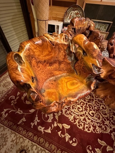 希少 木製 テーブル 花瓶台 椅子一式