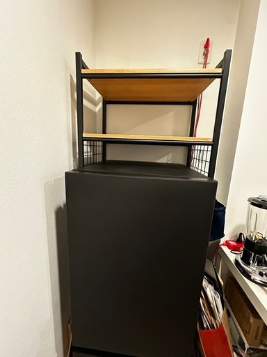 2024年製Panasonic 180L 冷蔵庫 マットブラック + 山善冷蔵庫上ラック