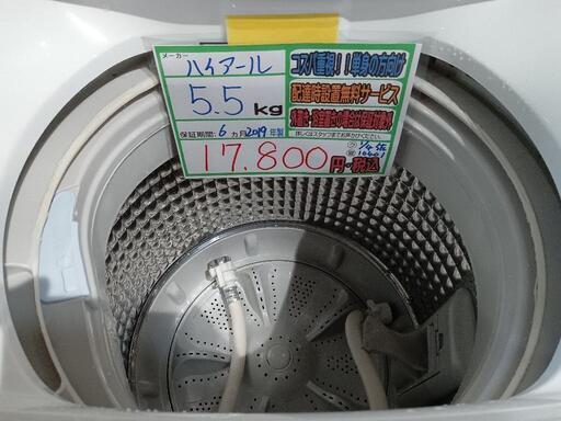 配送設置込み 2019年製 ハイアール5.5K洗濯機 分解クリーニング済み