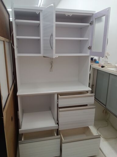 ☆ジモティ割あり☆ ノダ工芸 レンジボード ホワイト H180.5×D46×W99 