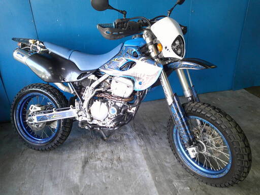 KAWASAKI Dトラッカー 青 エンジン始動動画 自賠責保険加入で乗れます