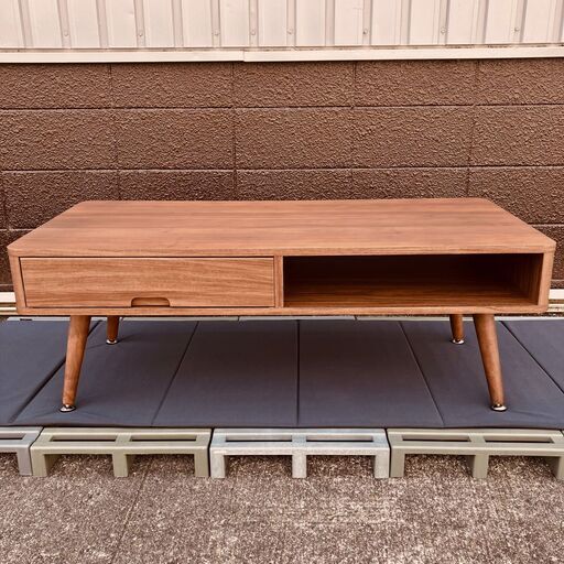 値下げ】ニトリ センターテーブル 引き出し付き ブラウン