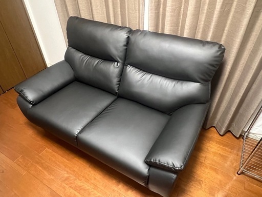 傷・汚れに強い合成皮革 2人掛けソファ(MK02KD Nシールド BK) ニトリ製