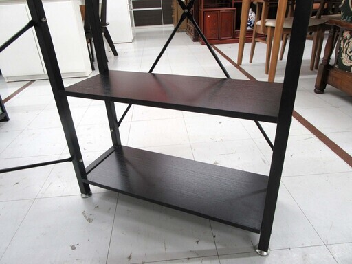 PCデスク 棚付き 幅120.5×奥行65×高さ121cm ブラック 黒 パソコン