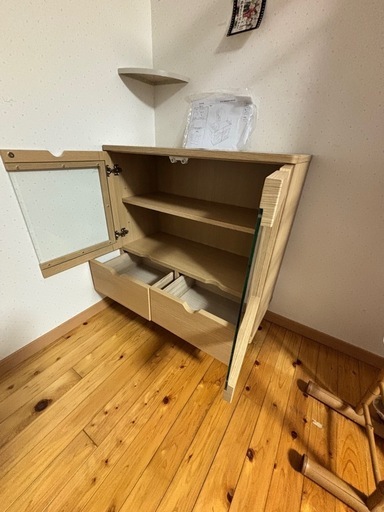 4枚扉 キャビネット ブラック/黒 W100.5㎝×D45.5㎝×H107.5㎝ ☆ PayPay