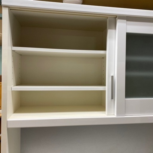 レンジボードホワイト 食器棚 キッチンカウンター幅90cm（ホワイト系