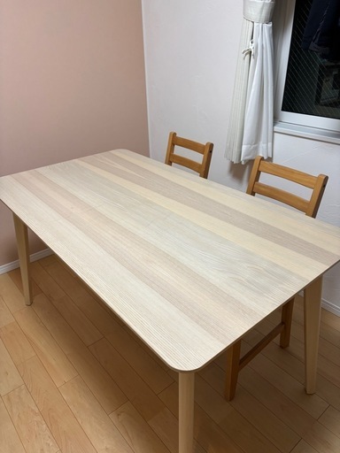 カリモク 木製 ナチュラル ダイニング5点セット【9650023】