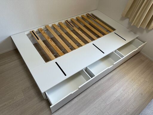 IKEA ベッドフレーム ノールドリ ダブル IKEA NORDLI ダブルベッドフレーム（マット付）