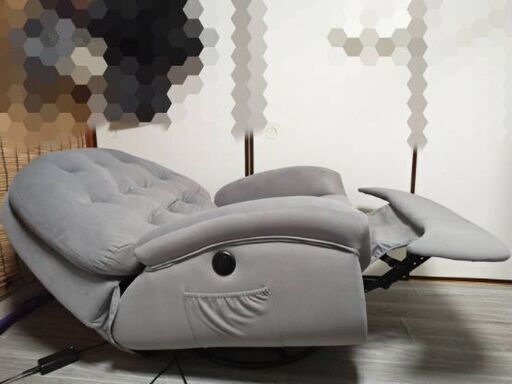 電動リクライニングチェア - 1人掛け、背もたれ105-165°調節可能、270