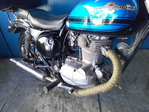 KAWASAKI エストレヤRS 黒/青 エンジン始動動画 自賠責保険で乗れます