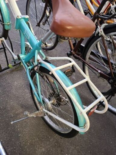 ☆店頭にて試乗可☆ J6447 折りたたみ自転車 ライトグリーン 28インチ 