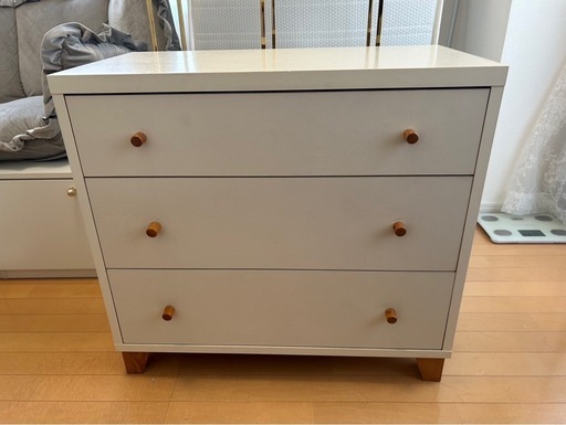 中古 ローチェスト 木目調 LOWYA ローチェスト 6段 幅121.5cm 木目調