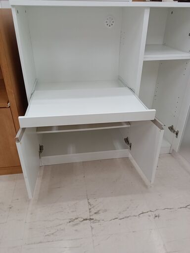 値下げしました。★ジモティ割あり★ パモウナ レンジボード 白 H187×D44.5×W75 クリーニング済み OJ7342 ☆ジモティ割あり☆ パモウナ レンジボード 白 H187×D44.5×W75