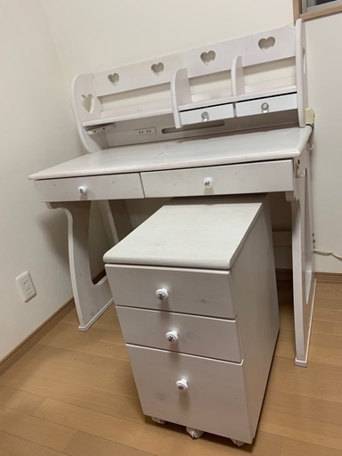 白い机 高級家具 リリーホワイト リリージョン チェスト 6段