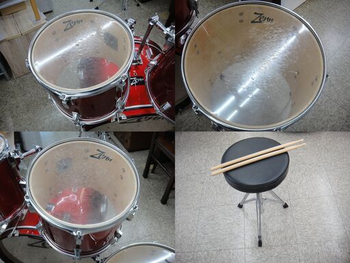 ZENN ドラムセット フットペダル欠品 バスドラム/スネア/タム/シンバル