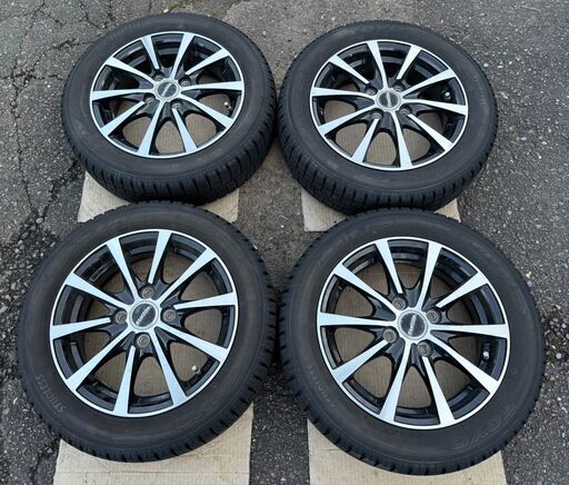 Laffite 14インチ アルミホイール 4穴 14×4.5J +45 スタッドレスタイヤ