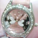 ミッキー＆ミニー　スワロフスキー石装飾腕時計