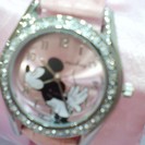 ミッキーマウス　スワロフスキー石装飾腕時計