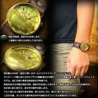 手作り時計職人ブランド【NABE TIME】 アンティークゴールドブラス(真鍮) モデル\